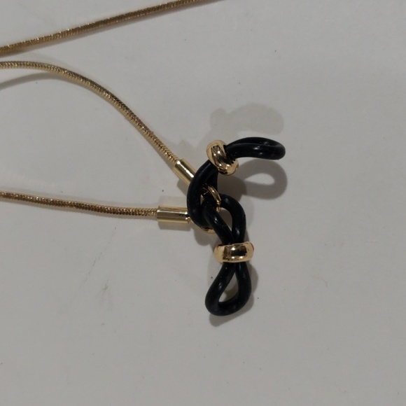 ✨ Express Gold-Tone Snake Chain Eyeglass Holder w/ Black Accents Women's Jewelry - Picture 5 of 9